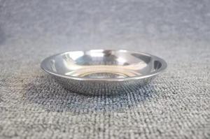 China Hot selling snack dish small dipping dish soy sauce plate round silver buffet sushi appetizer food dish wholesale