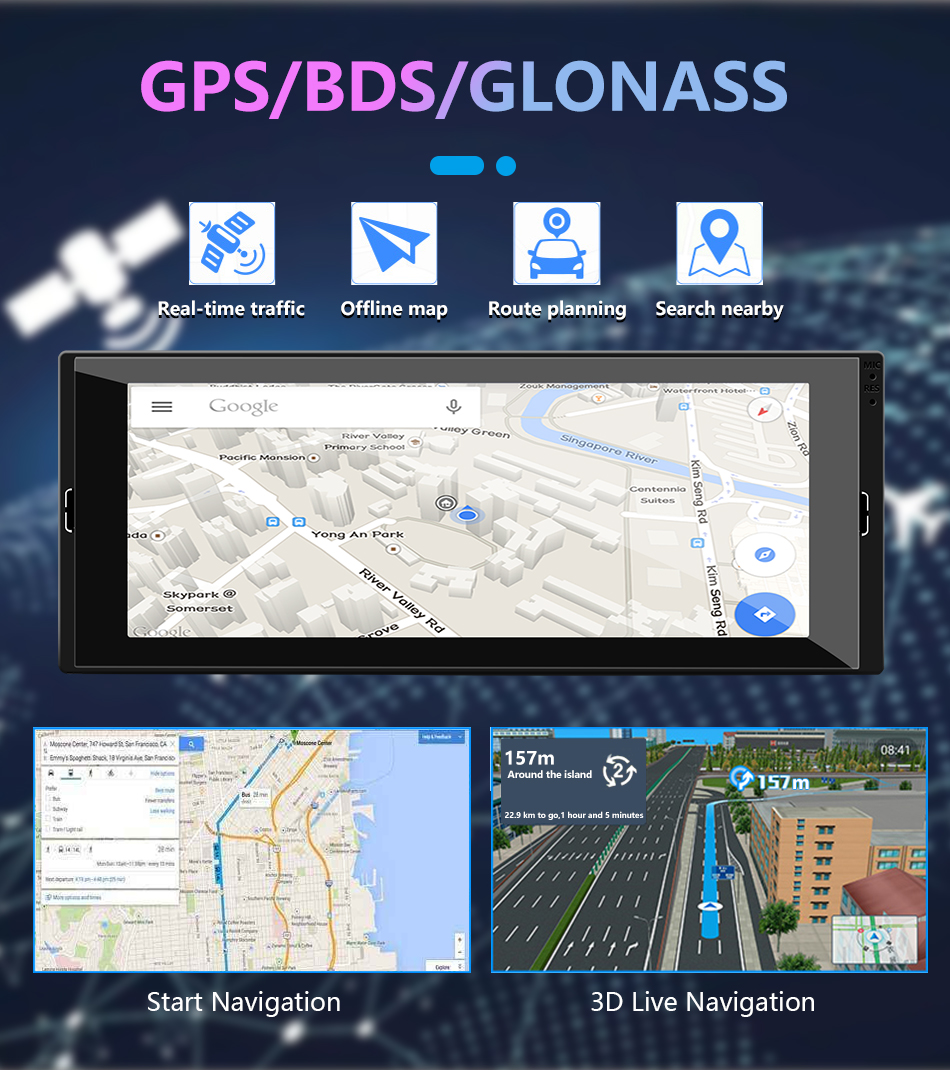 Android OS Android 10 MP5 Player 6.86 IPS Touch Screen GPS Wifi Rear Camera Car DVD Radio