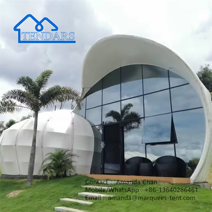 New Design Luxury Hotel Camping Tent Snail Shape Glamping Tents For Resorts