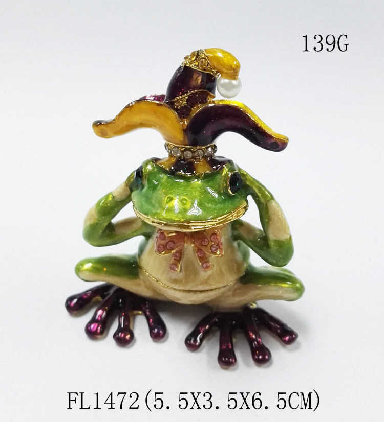 Frog bejeweled box Frog gift box Frog Alloy box Frog trinket box