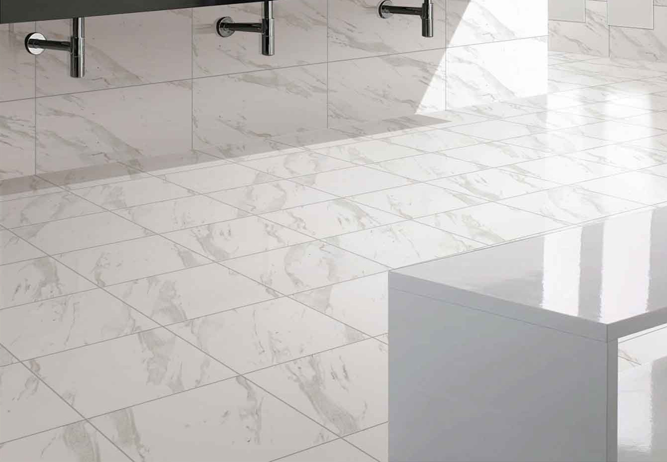 Glazed Polished Indoor Porcelain Tiles / Bathroom Wall Tiles Wear - Resistant