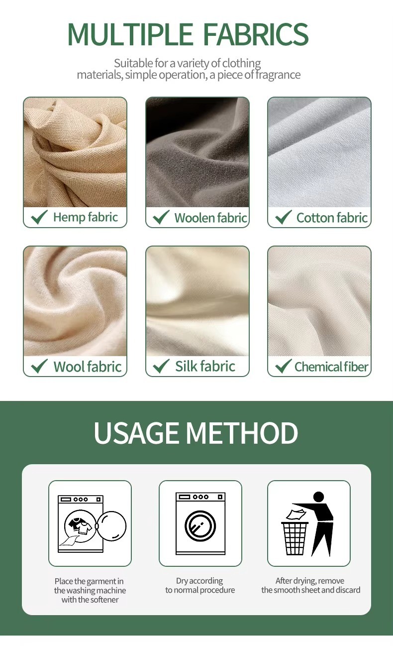 Concentrated Fabric Softener Paper Household With Nature Fragrance