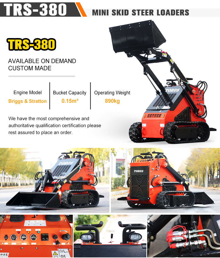 Landscaping Projects Mini Skid Steer Track Loader With 25-35Hp Engine