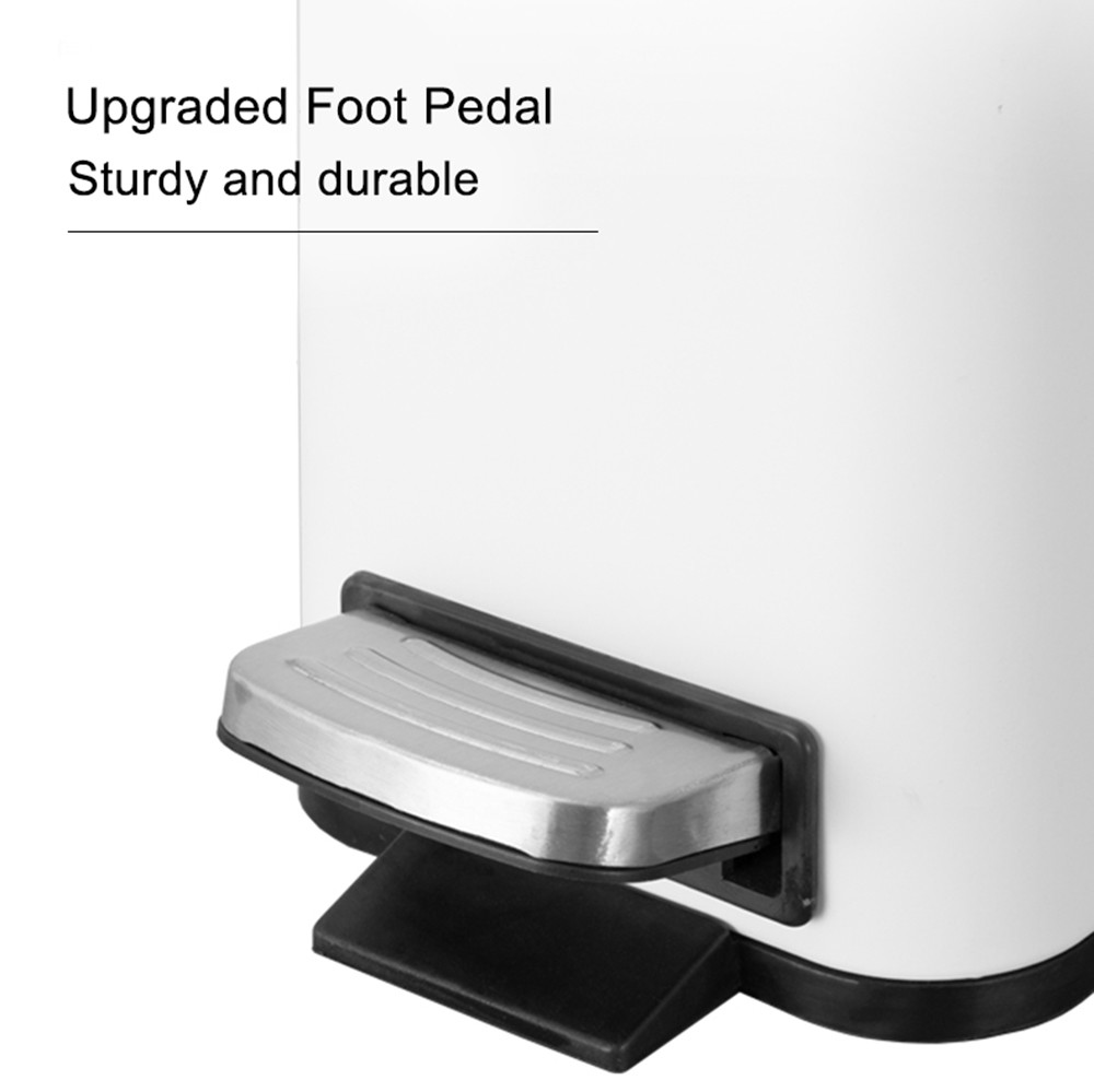 Stainless Steel Foot Pedal Trash Bin 5L Rectangular with Soft Close Lid