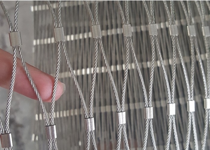 Silver Stainless Steel Ferrule Rope Mesh For Protection Free Sample