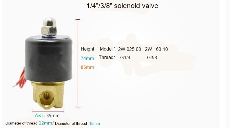 Low Pressure 2w 200-20 24vac 3/4 inch 24vdc Brass Solenoid Valve Water