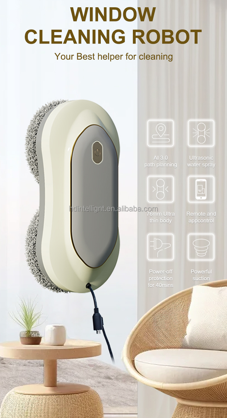 2024 Huidi Dual Self-water-spraying Automatic Robot Window Cleaner with Remote Control App