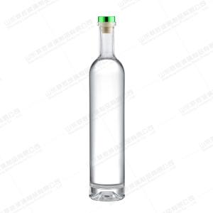China Champagne Tall and Thin Cork Top 375ml 500ml 750ml Clear Gin Vodka Ice Wine Glass Bottle wholesale