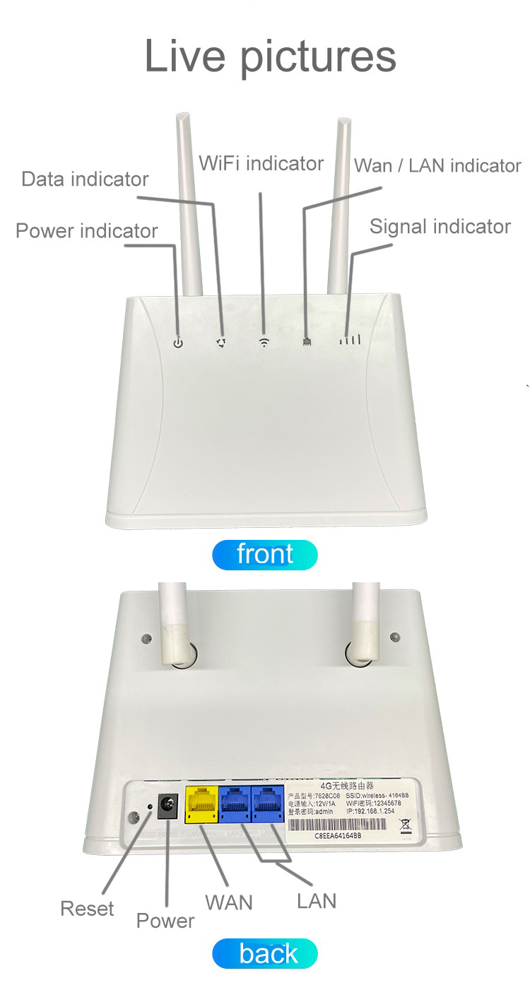 300Mbps Sim Card 4g Lte Router LAN Port MT7628KN For PC / Phone