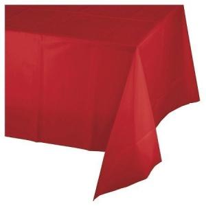 China Tablecloth 5 Pack Red Disposable Rectangle Waterproof Party Plastic Table Cover Sheet wholesale