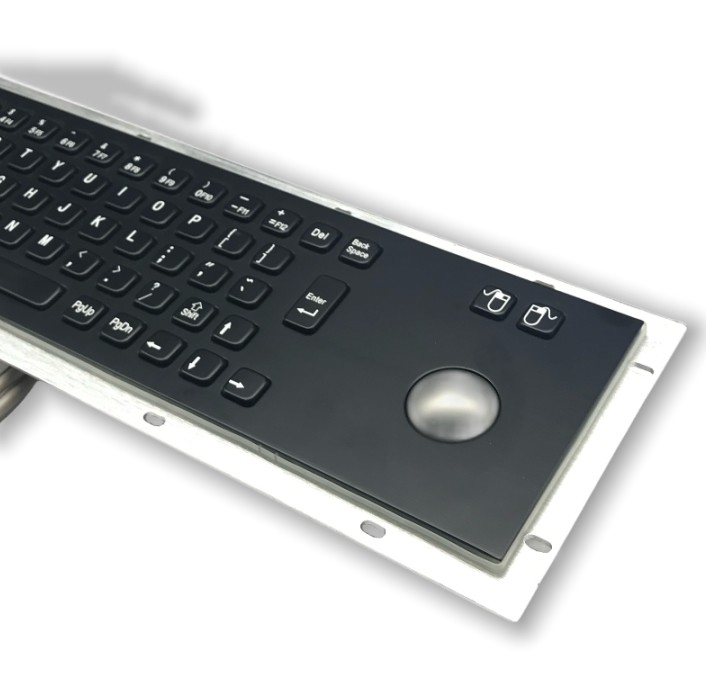 Dustproof Panel Mount Metal Waterproof Keyboard Esay Clean With 38mm Trackball