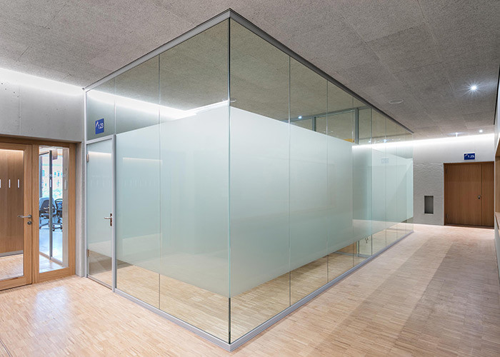 single glass partition wall 25mm series best price full view froested glass partition wall with top/bottom/side channels