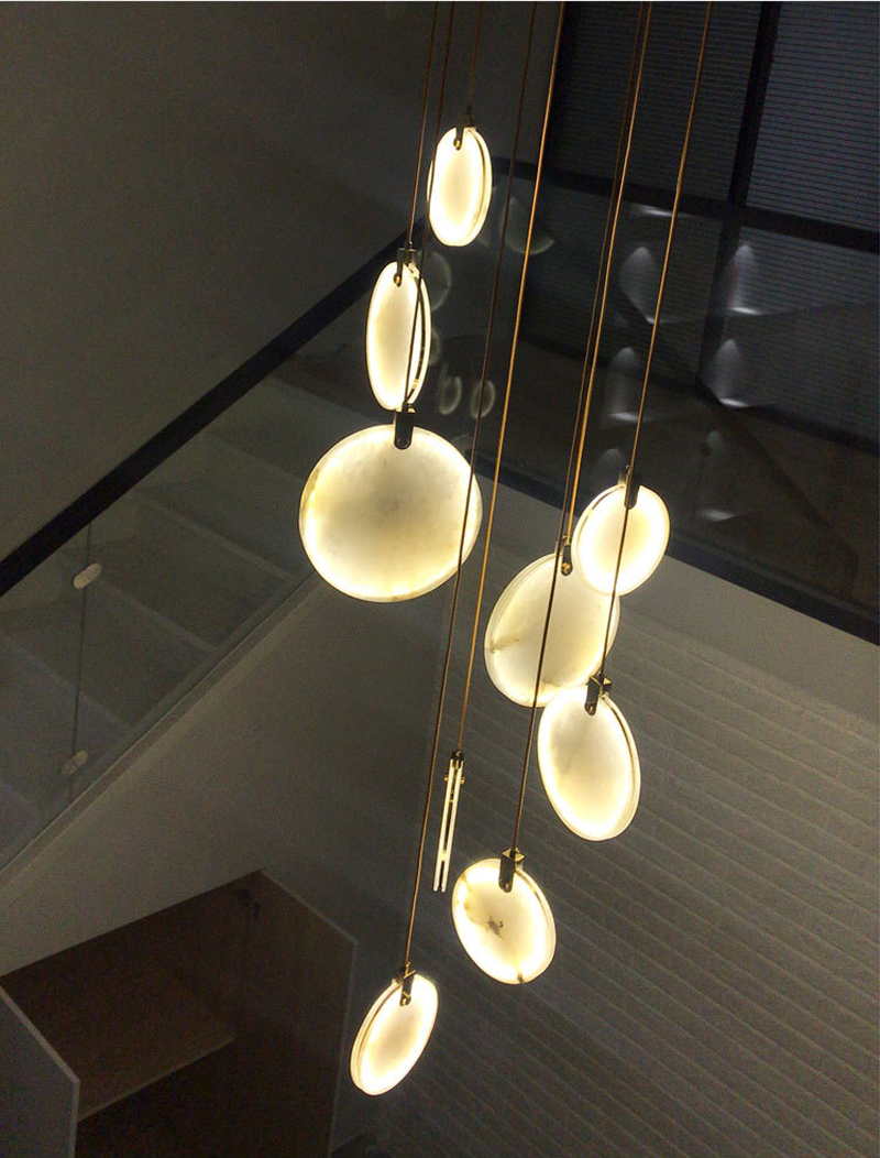 Modern Long Pendant Lights Luxury Staircase Marble Pendant Light(WH-NC-62）
