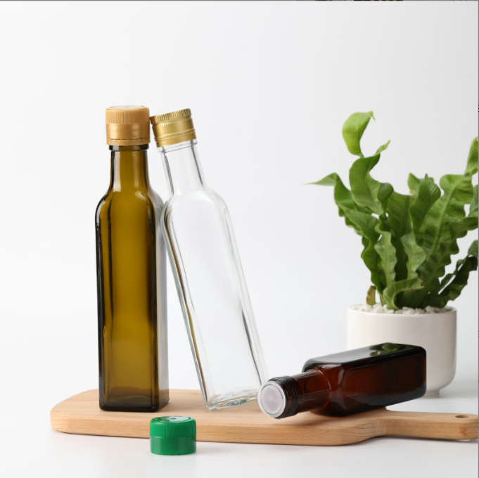 Cooking Oil Sauce Vinegar Glass Bottle with Cork Lid 375ml 500ml 750ml Black Matte