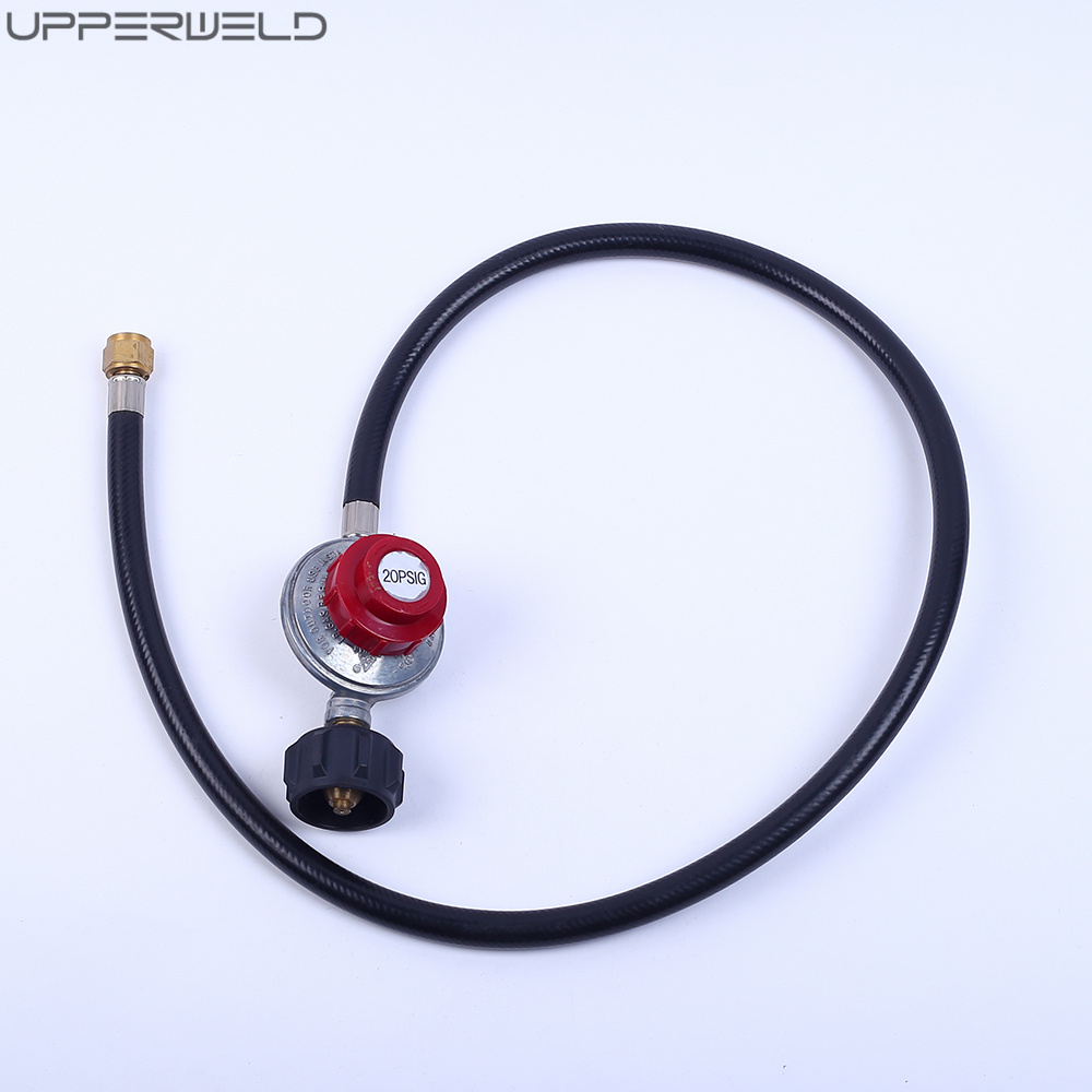 Outdoor BBQ Grill Low Pressure Propane LPG Regulator with Hose 12ft/25ft/50ft Cutting