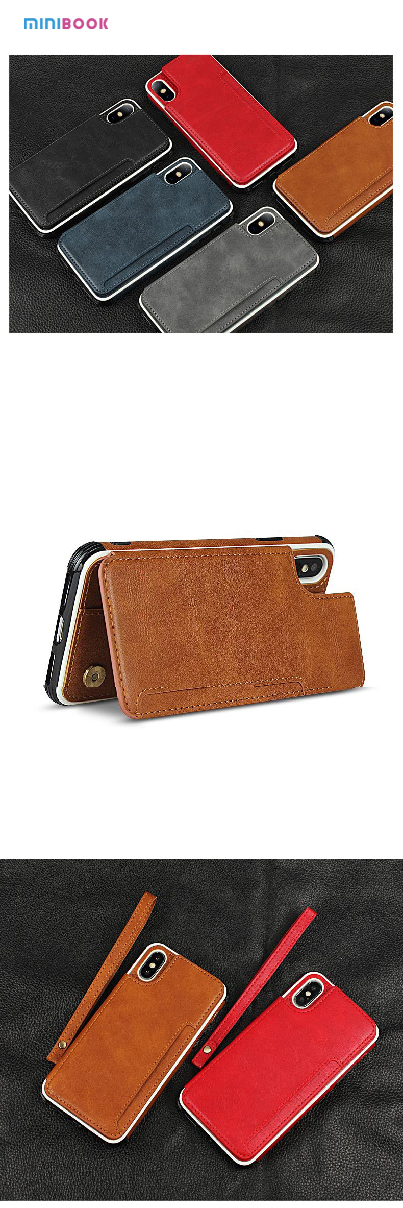 Top Grade Leather Wallet Phone Case for iPhone 13/14 Shockproof and Multi-functional