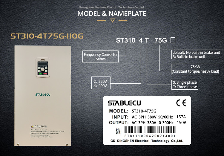 50Hz 60Hz VSD Frequency Inverter , 3 Phase VFD For 100 HP Motor
