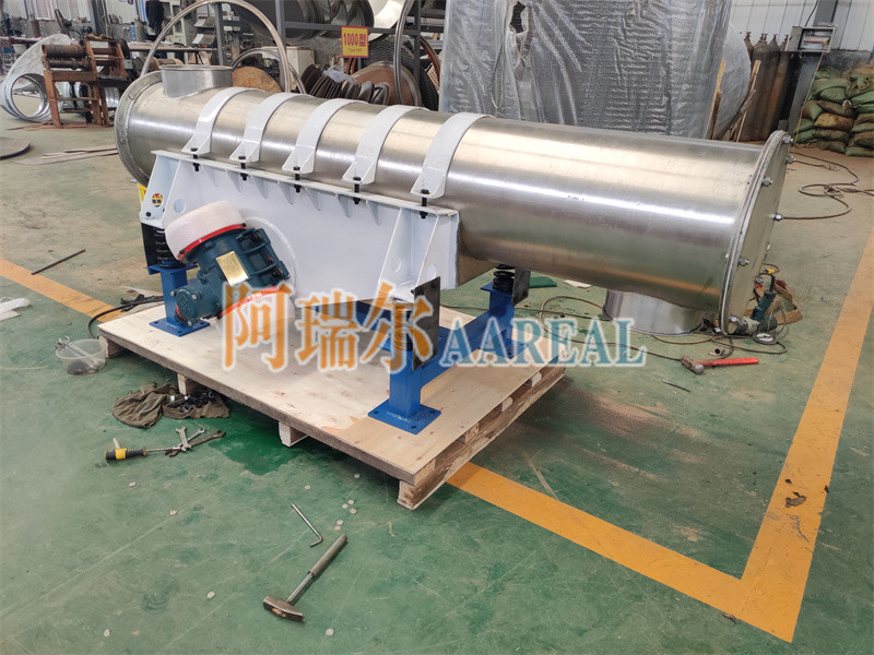 High Efficiency Small Size 400mm Diameter Tubular Vibratory Feeder For Chemical Particles Seat Installation