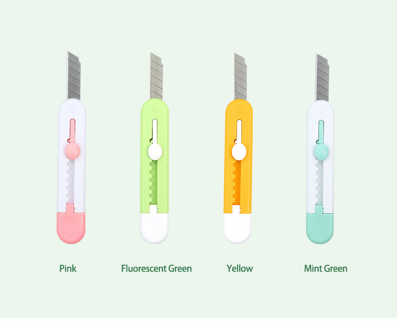 Small Cute Utility Knife Mini Paper Cutter With Safety Lock For School Handwork