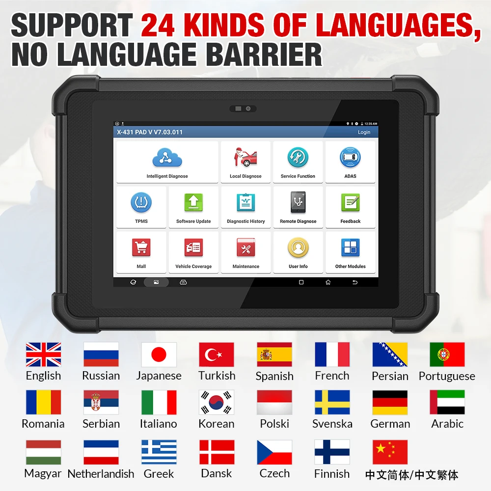 LAUNCH X431 PAD V ELITE 10.1' Car Diagnostic Tools Auto ECU Online Programming Coding X-PROG 3 Key programmer Auto obd2
