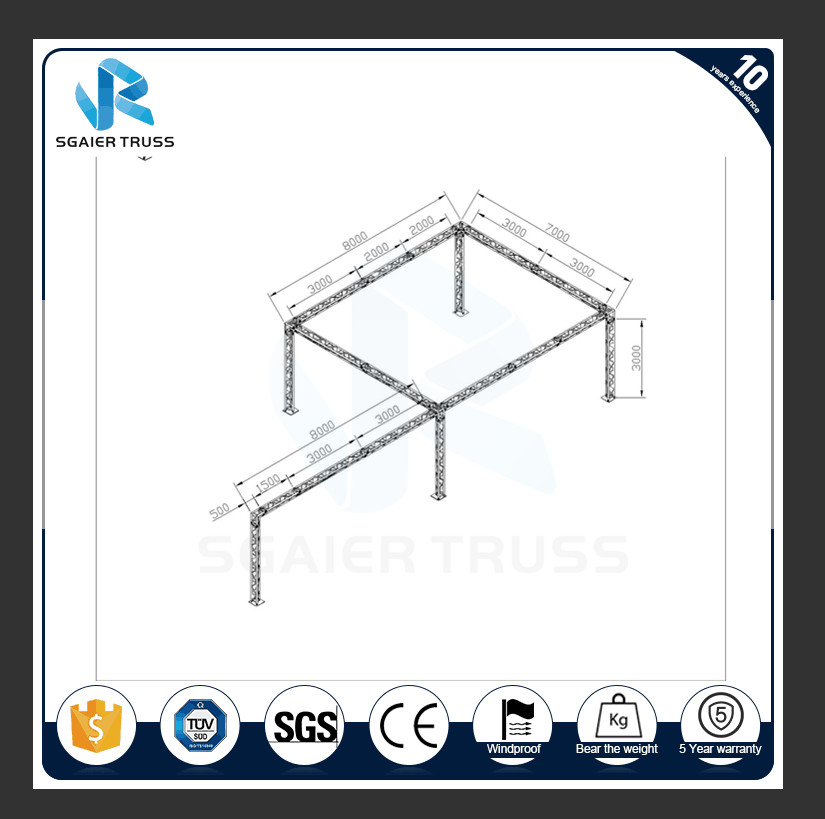 Black Structural Aluminum Truss Display For Exhibition Trade Show Booth