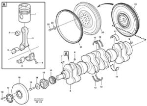 China VOE1547469 Crankshaft Volvo.Heavy parts L180E, L220E wholesale