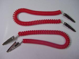 China Dental patient napkin bib wowel holders metal clips&amp;flexible coil lanyard tether red color wholesale
