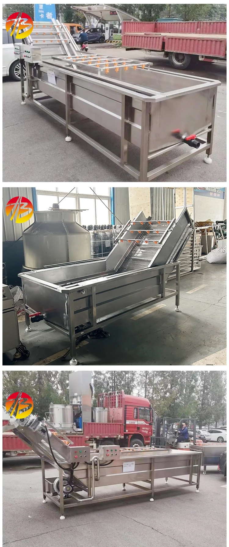 3000*1160*1400mm Green Vegetable Fruit Air Bubble Washing Machine for Mango Tomato