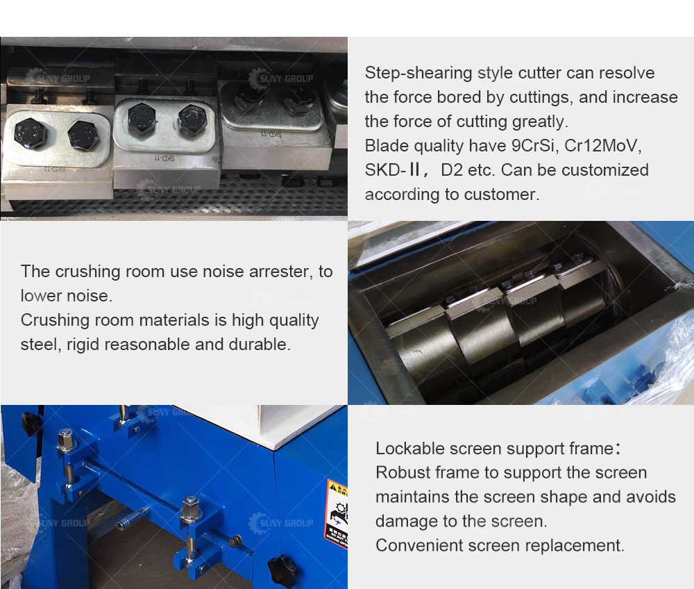 Plastic Knife Type Crusher Car Crushing Machine in Customized Color for End Customers
