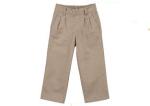 Cotton Material Stretch Uniform Pants Grey Color Delicate Lines For School Boys