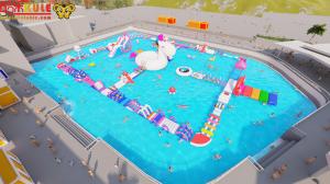 China Rainbow Inflatable Water Obstacles Airtight Commercial for Park wholesale