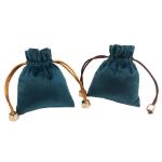 Silver Stamping Fabric Drawstring Gift Bags Jewelry Srorage 13x18cm