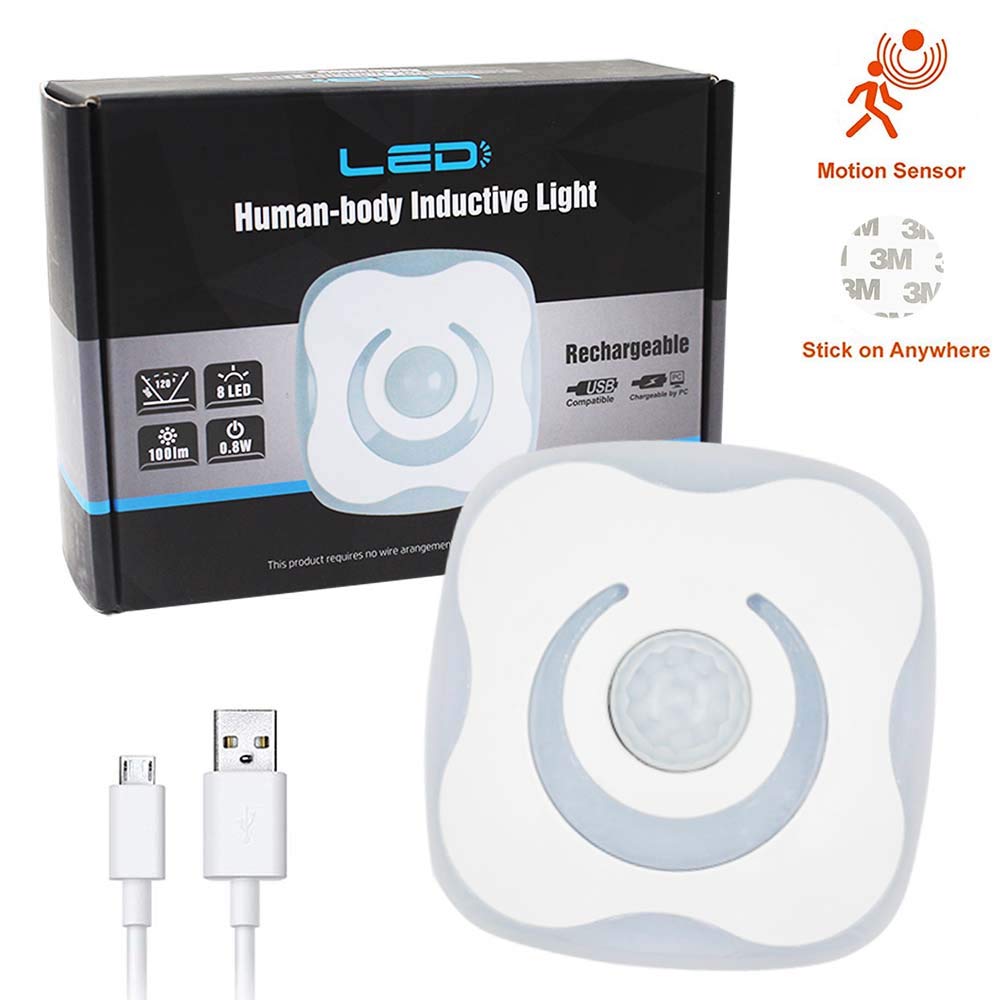 Upgraded Motion Sensor Closet Light, Cordless Rechargeable LED Smart Night Light