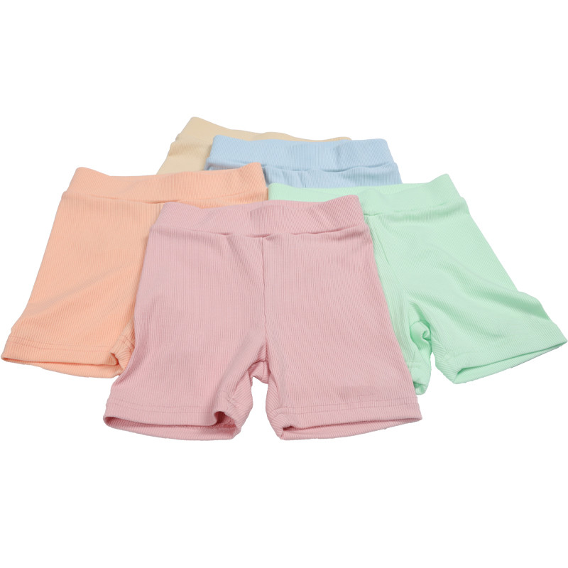 100% Ribbed Cotton Custom Made Tee Shirts 260gsm Little Girl Boy Basic Shorts