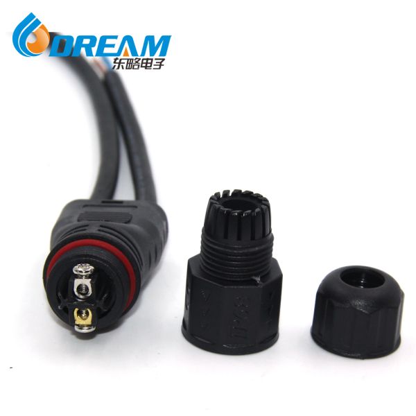 DREAM START Waterproof 2Pin Y-type Wire Splitter IP67 1 to 2/3/4/5 M19 Screw Locking Cable Connector Plug for LED Light