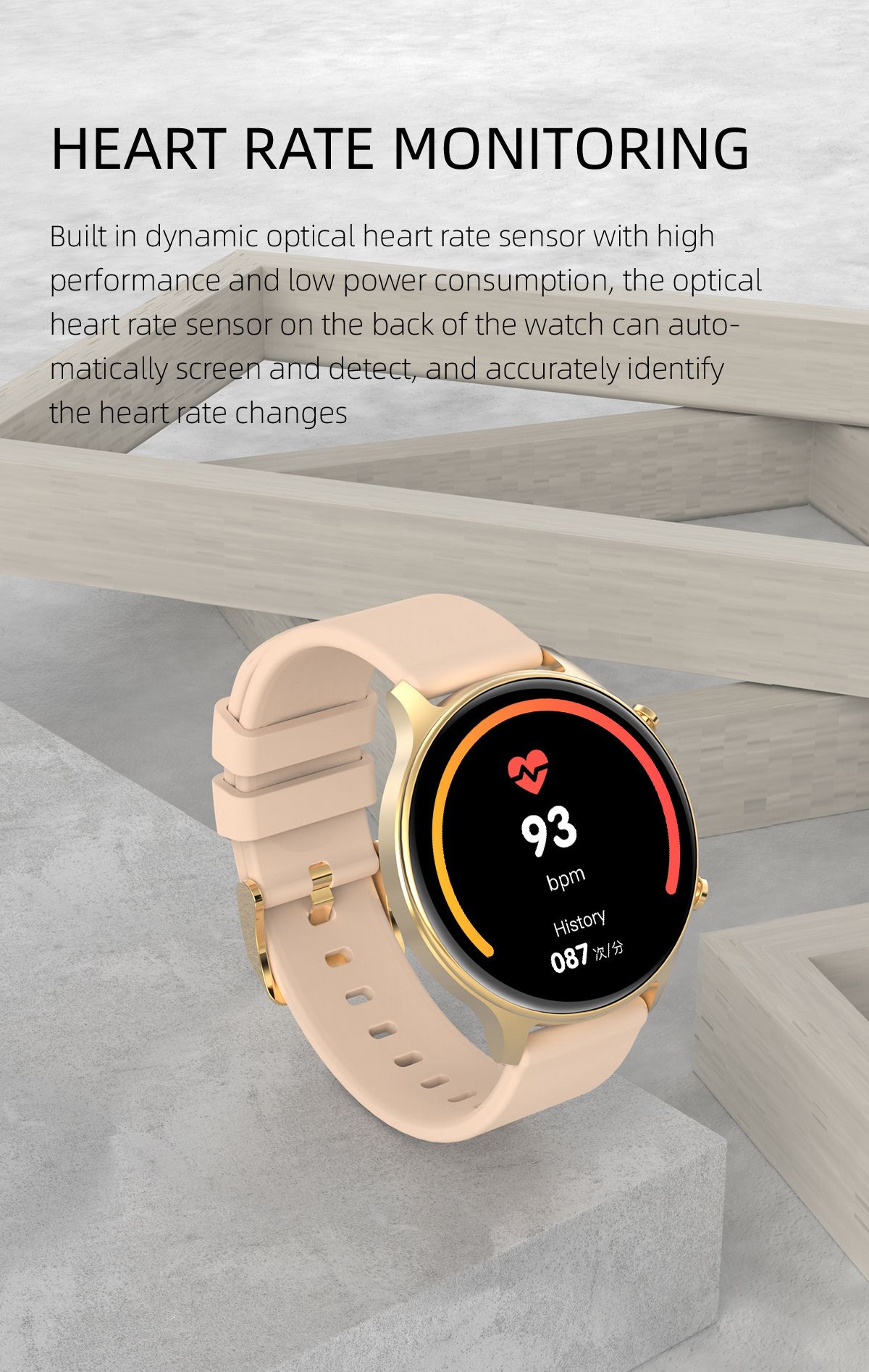 Auto Focus 1.28inch Touch Screen Smart Bracelet With Alarm Clock