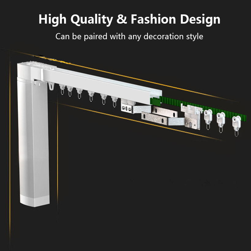 Aluminum Tuya Smart Curtain Motor 1.2Nm Tuya Motorized Curtain Track System