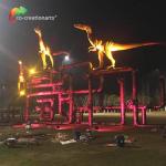 Outdoor Decoration Velociraptor Animatronic Waterproofing Realistic Dinosaur