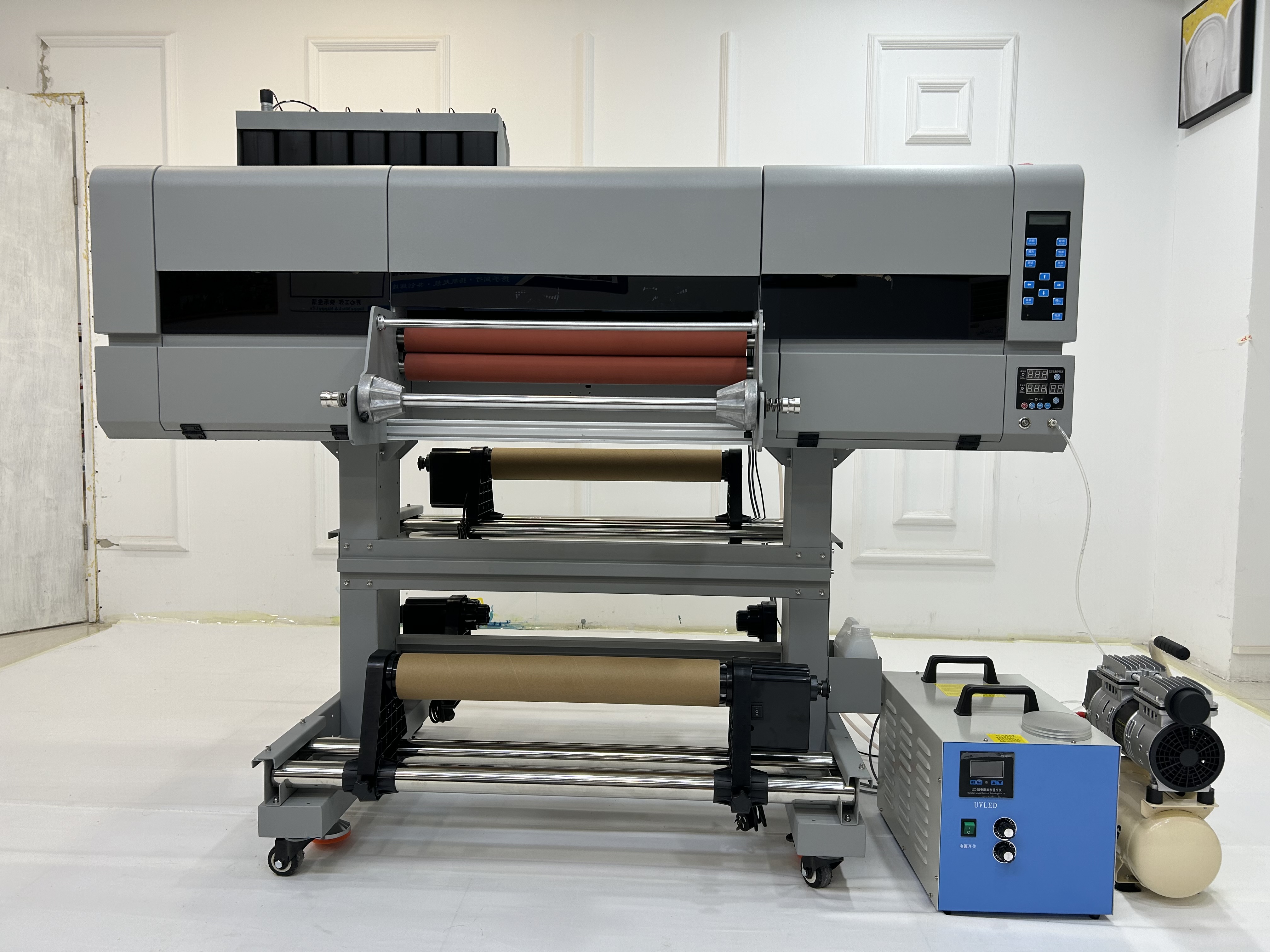 60cm UV DTF Printer with EPS 3 I3200 Printheads and Laminator Label Printer 130 KG