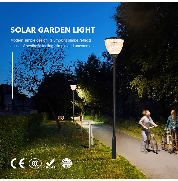 IP65 No Wiring LED Solar Garden Lamp With Battery 3.2/26000mAh, Courtyard Decorative Solar Street Lights