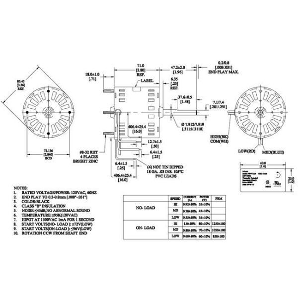Capacitor Running 3.3" Motor Single Phase Asynchronous Motor For Air Conditioning
