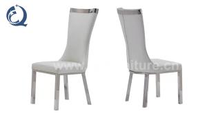 China Luxury Chrome SS Dining Chairs softness Upholstered Dining Room Chair wholesale