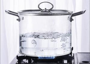 China Clear Double Ear Borosilicate Pyrex Glass Cooking Pots wholesale