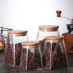 Bamboo Lids Food Canister Kitchen Airtight Glass Jar