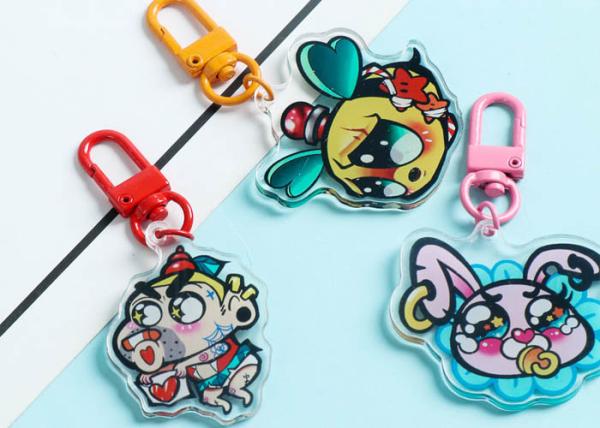 Acrylic cartoon keychain pendant lovely cute boy girls animal star surrounding