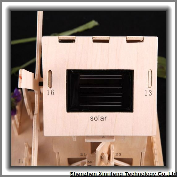 XRF DIY Wooden House Solar Toy Kids Mini House