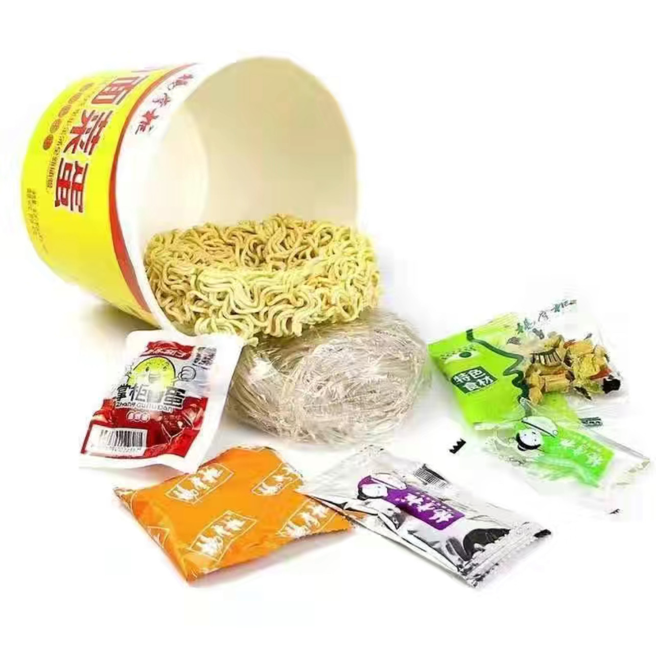 OEM Original Yellow Chinese Spicy Cup Instant Noodles Beef Flavor Oil Fried 183g*12