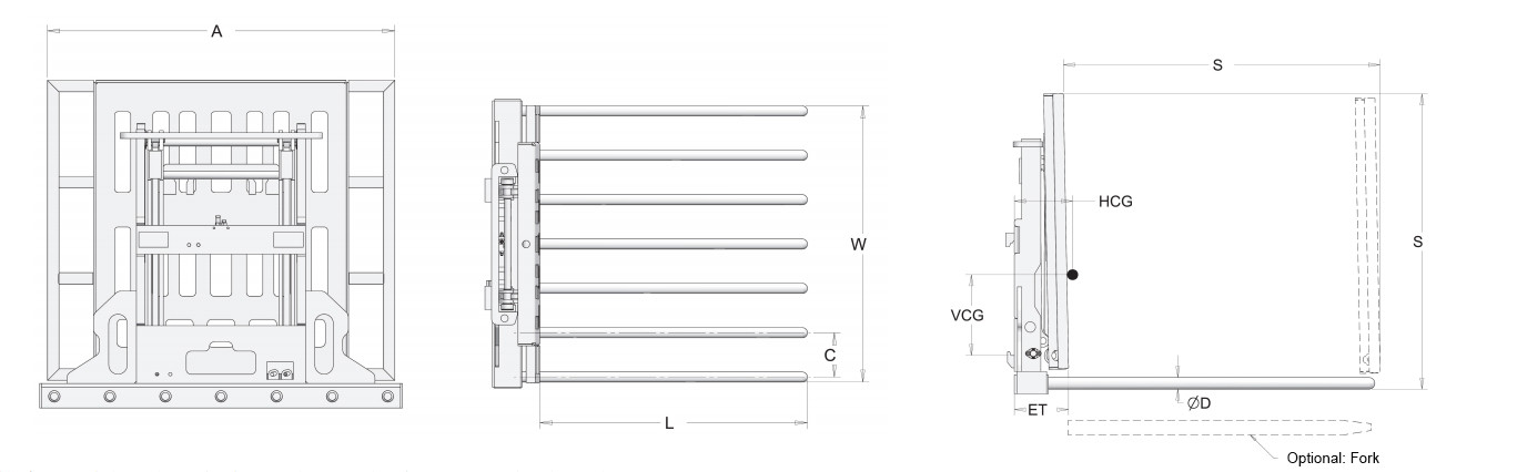 Appliance Carton Clamp Attachment Material Handling 1000mm Height