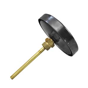 China Bimetallic Stemmed 80MM 600C Helical Bimetallic Thermometer Glass Window wholesale