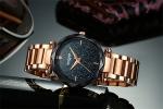 KINYUED high quality metal women stainless steel band quartz movement waterproof